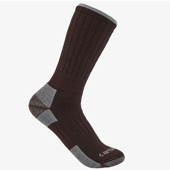 Carhartt 2 Pair Women's Size M 7-9.5 Midweight Synthetic-Wool Blend Boot Sock - Picture 1 of 8